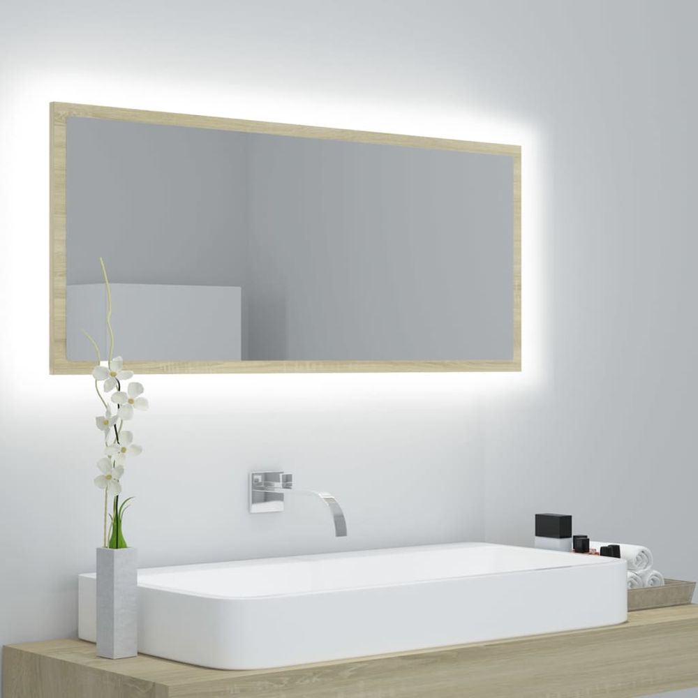 LED Bathroom Mirror White 100x8.5x37 cm Acrylic