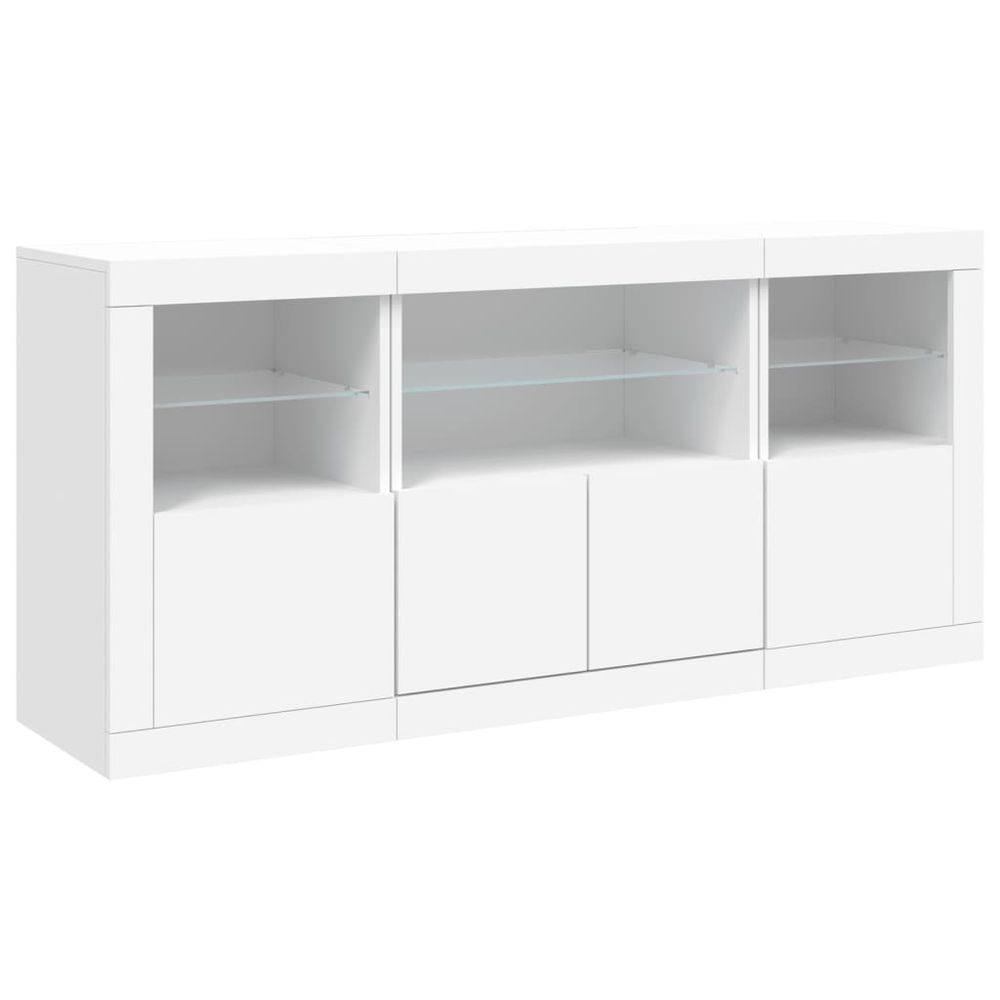 vidaXL Sideboard with LED Lights White 142.5x37x67 cm