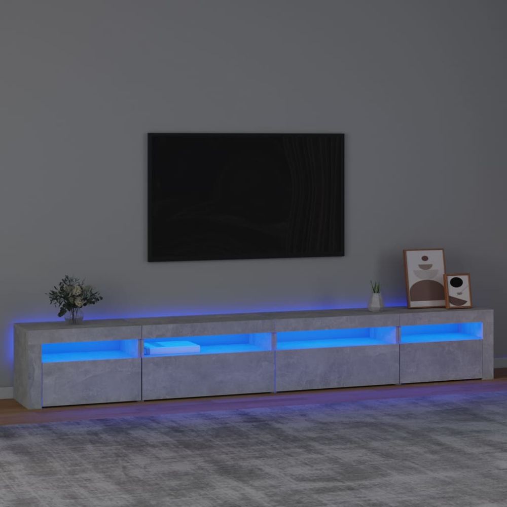 TV Cabinet with LED Lights White 270x35x40 cm