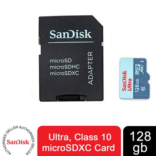 SanDisk Ultra 128 GB, Class 10 (10MB/s) - microSDXC Card