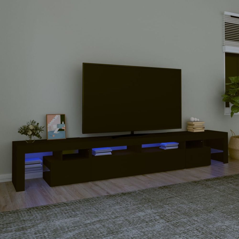 vidaXL TV Cabinet with LED Lights White 230x36.5x40 cm