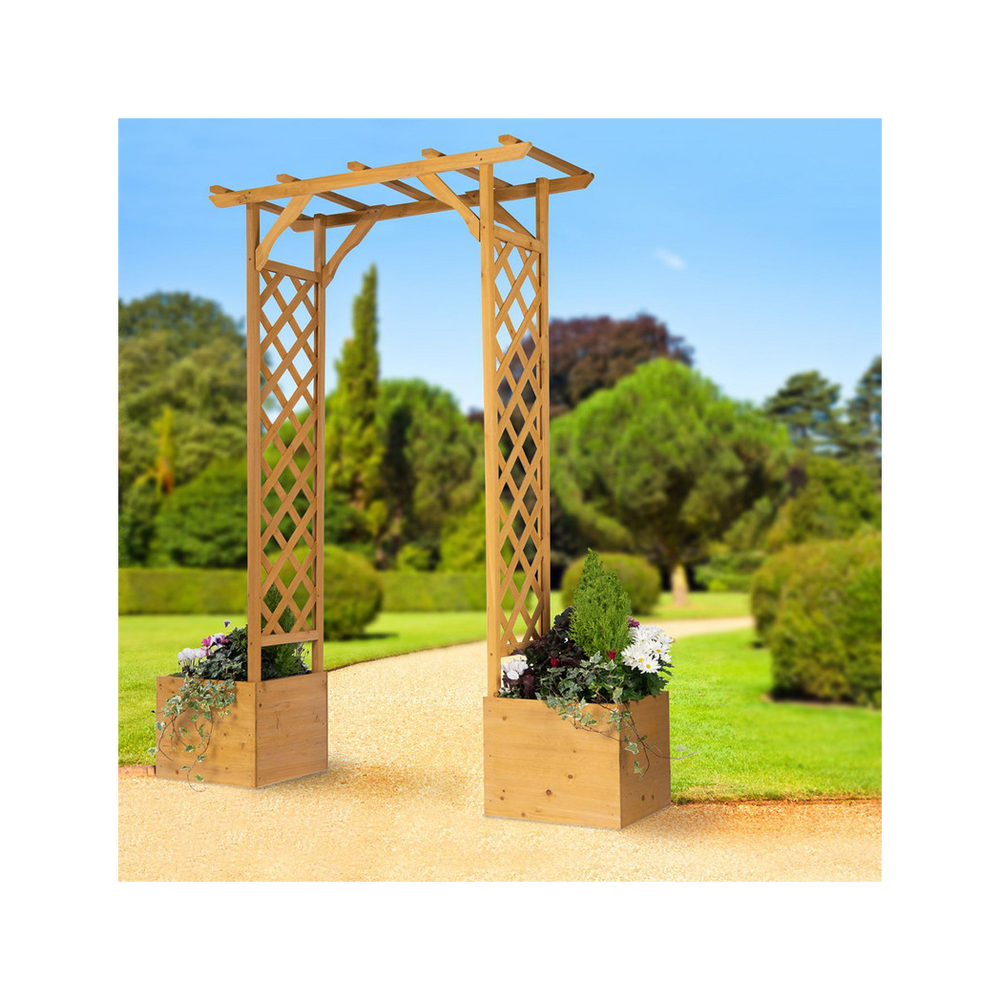 Wooden Arch and Planters