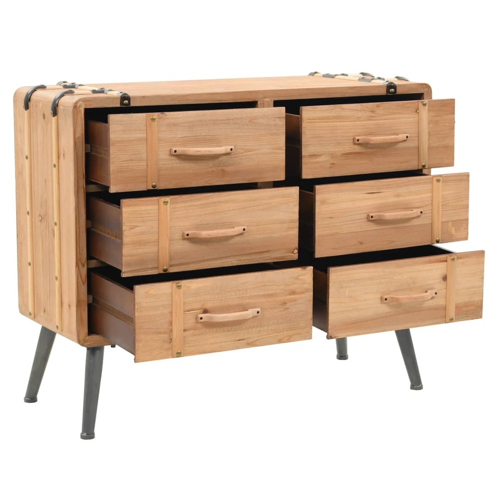 vidaXL Drawer Cabinet Solid Fir Wood 91x35x73 cm