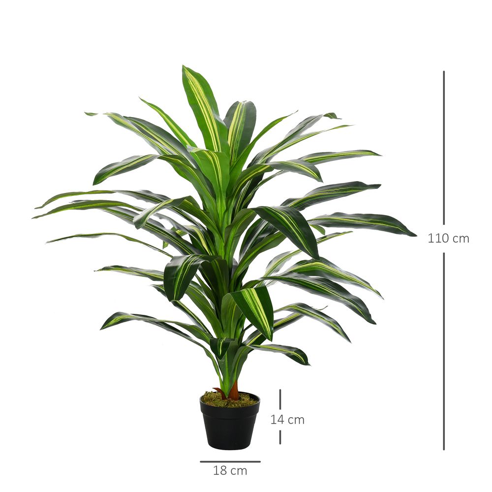 110cm/3.6FT Artificial Dracaena Tree Decorative Plant 40 Leaves Outsunny