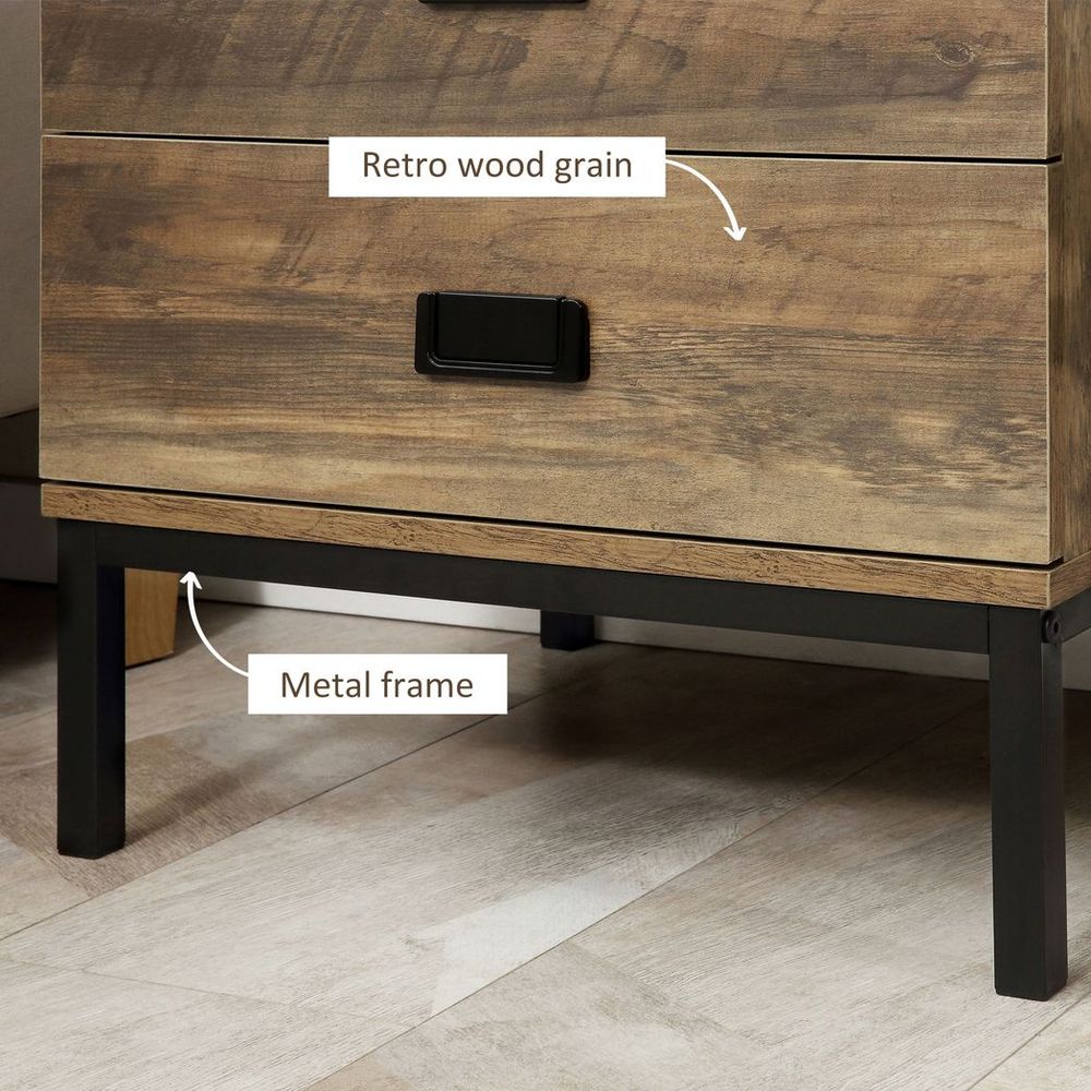 End Table Metal Frame Bed Side Table Storage Drawer Bedroom Living Room Coffee