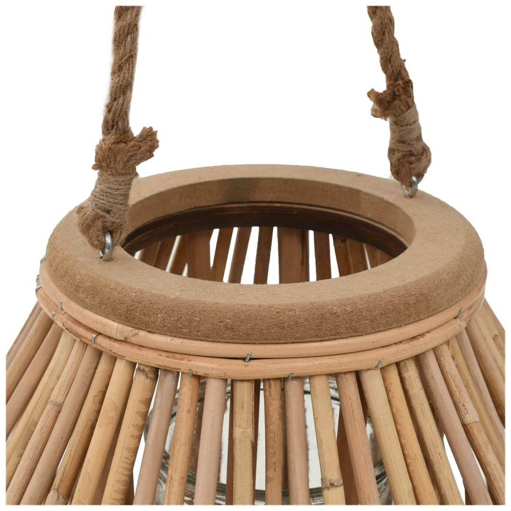 vidaXL Hanging Candle Lantern Holder Wicker Natural