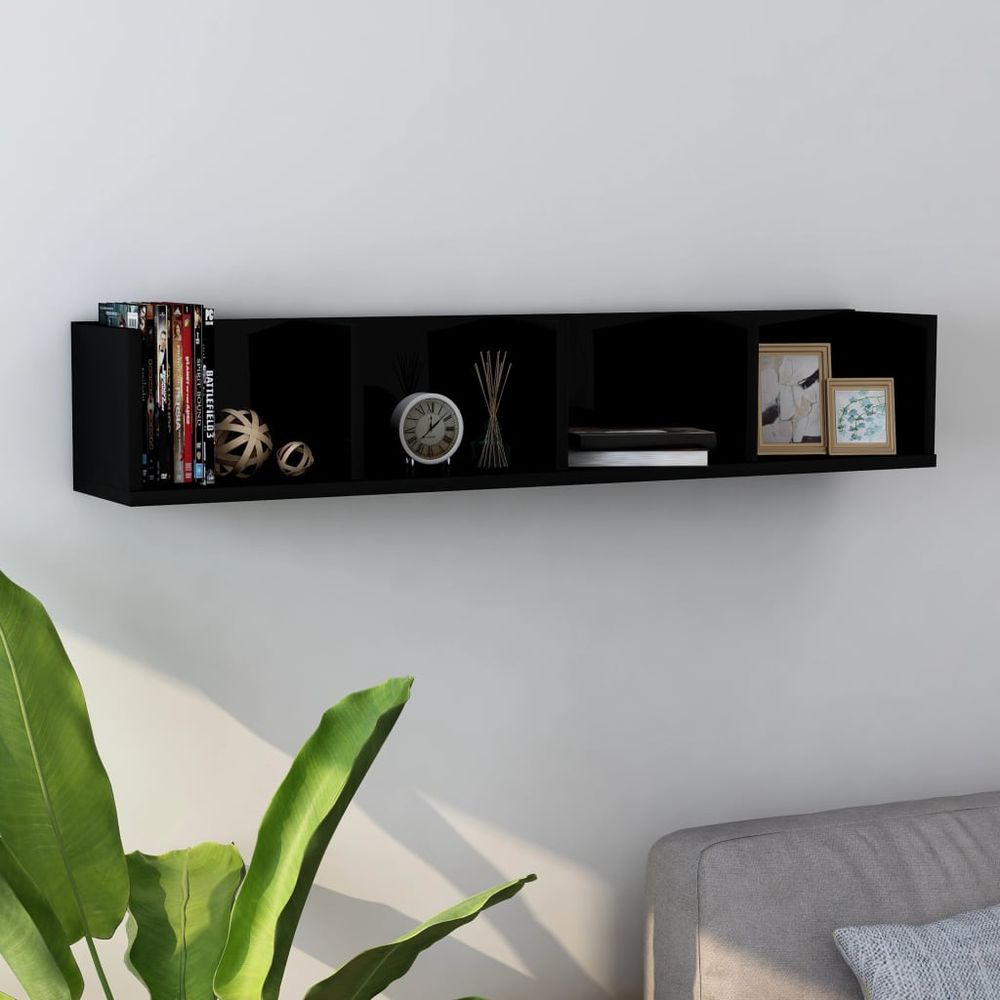 CD Wall Shelf Smoked Oak 100x18x18 cm Engineered Wood