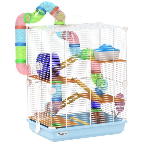 Pawhut 5 Tier Hamster Cage Carrier Habitat w/ Exercise Wheels