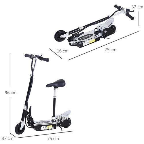 HOMCOM Teen Foldable Electric Scooters Electric Battery 120W w/ Brake Kickstand