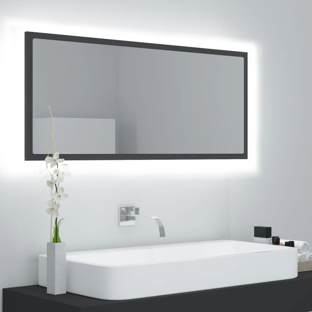 LED Bathroom Mirror White 100x8.5x37 cm Acrylic