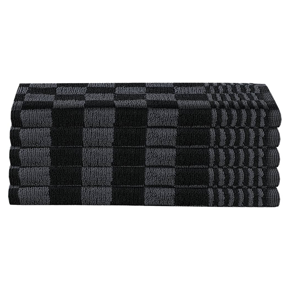 vidaXL 10 Piece Towel Set Black and Grey Cotton