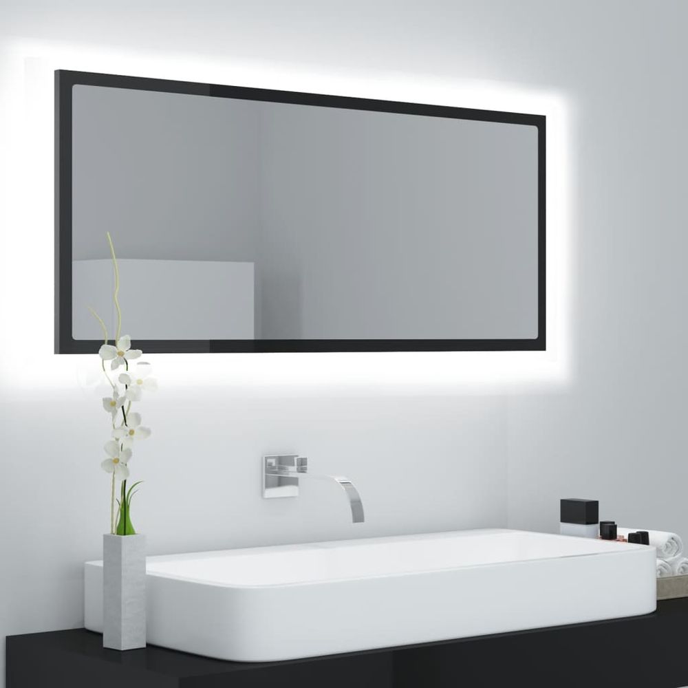 LED Bathroom Mirror White 100x8.5x37 cm Acrylic