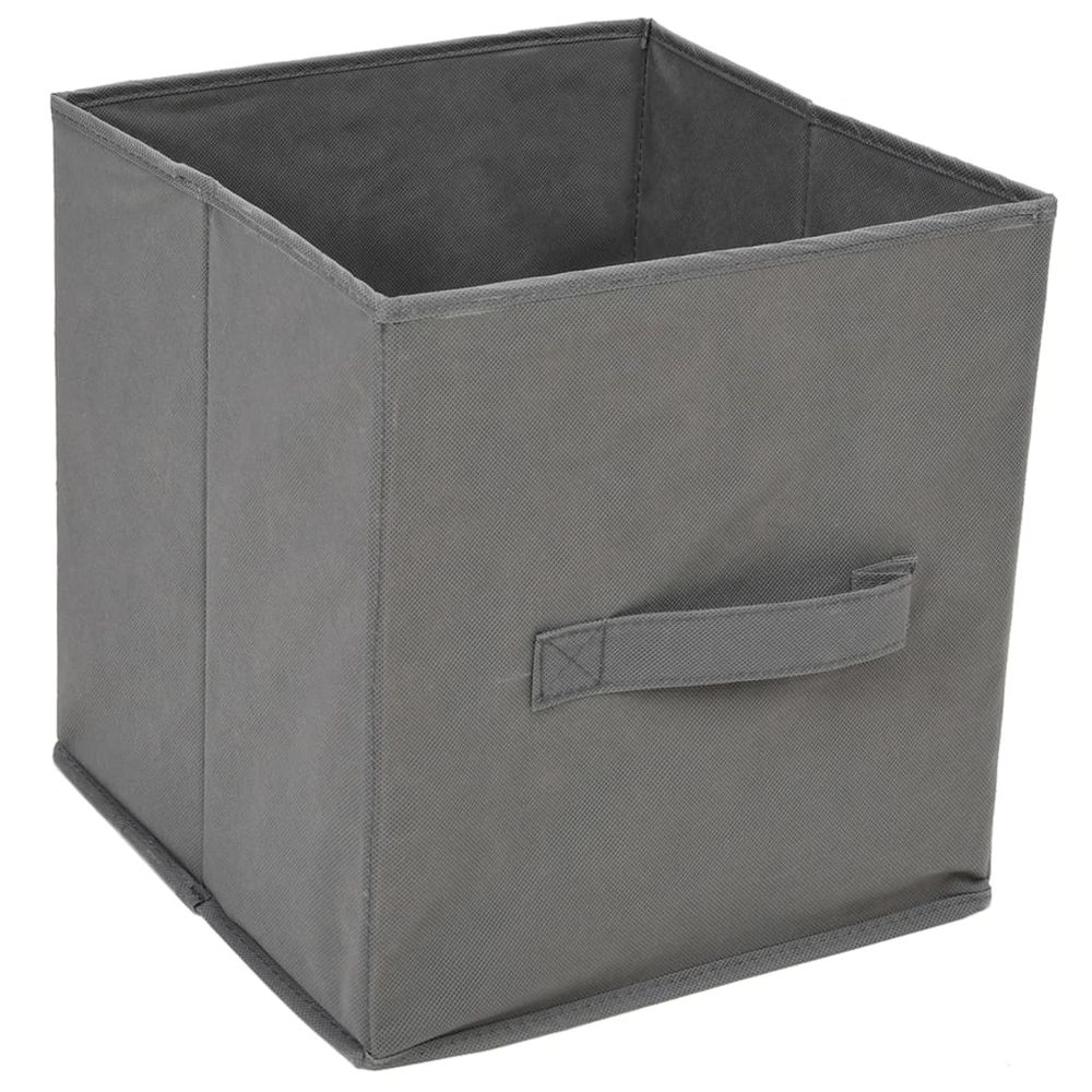 Storage Cabinet with 3 Fabric Drawers Grey 34x34x101 cm Steel