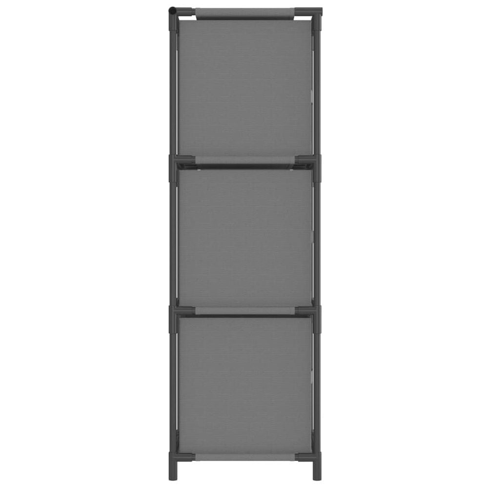 Storage Cabinet with 3 Fabric Drawers Grey 34x34x101 cm Steel