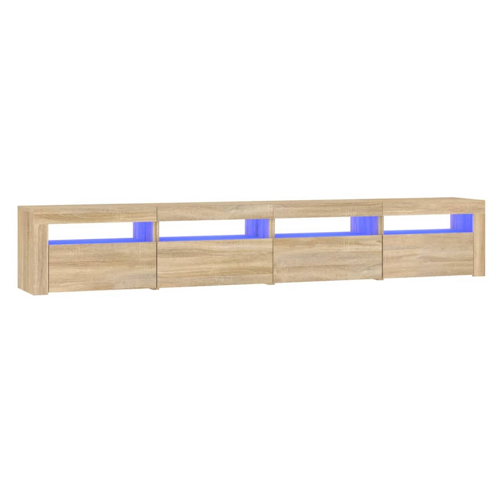 TV Cabinet with LED Lights White 270x35x40 cm