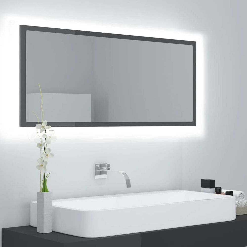 LED Bathroom Mirror White 100x8.5x37 cm Acrylic