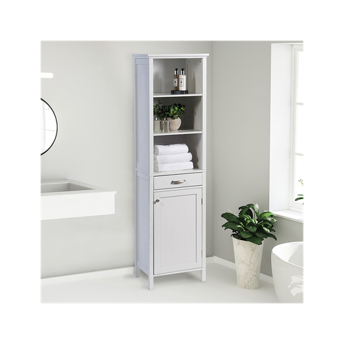 Tall Storage Cabinet - White