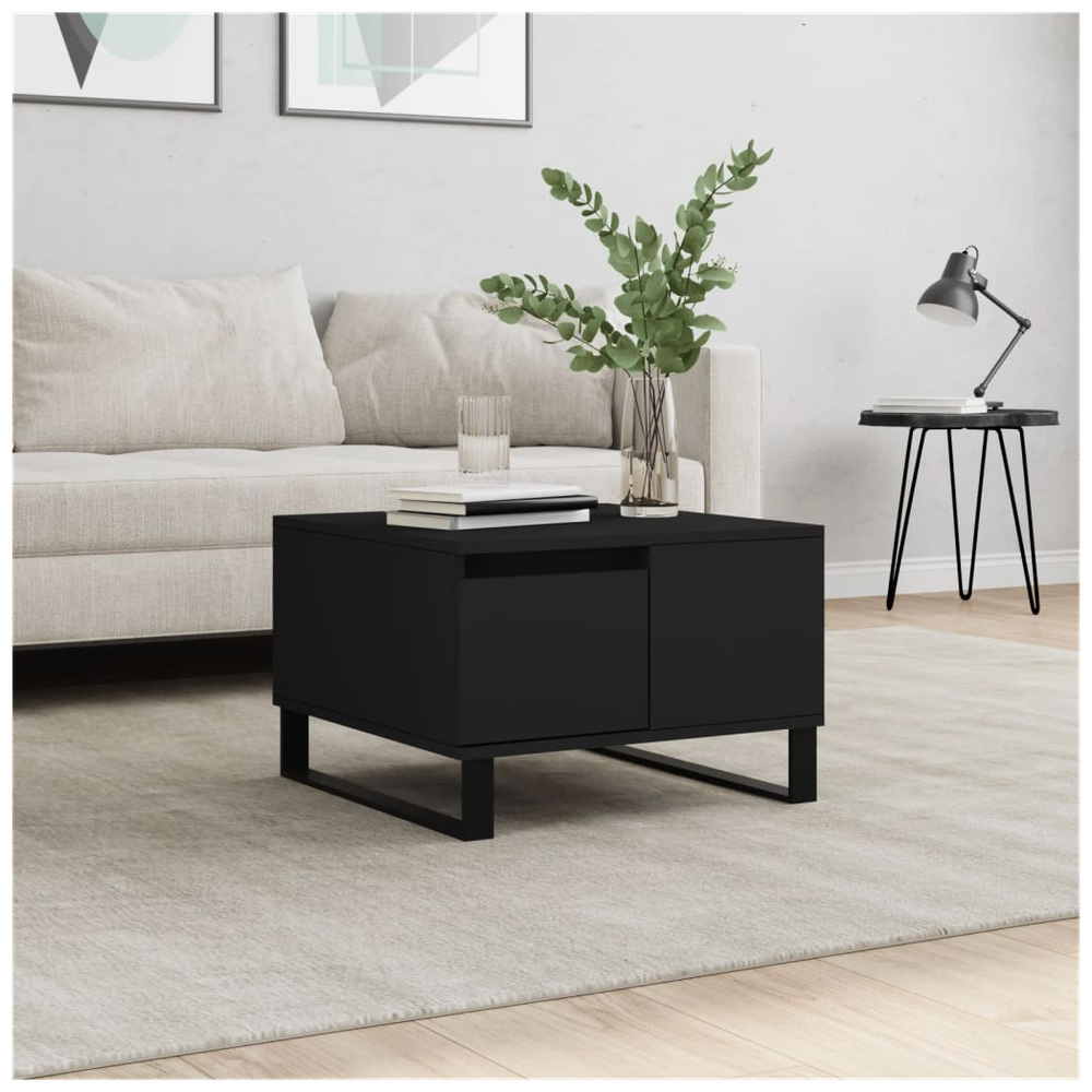 vidaXL Coffee Table Black 55x55x36.5 cm Engineered Wood