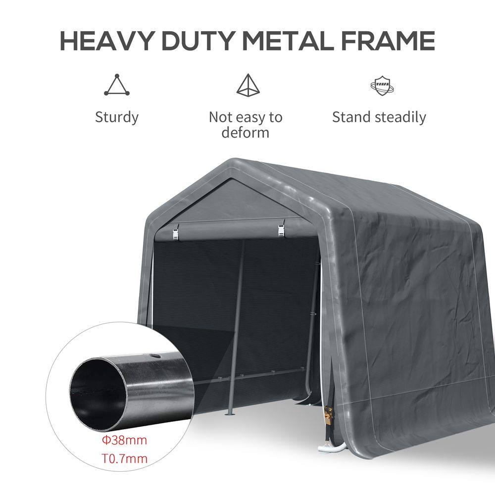 Storage Tent, Heavy Duty Metal Frame 2.8x2.4x2.4m, Dark Grey