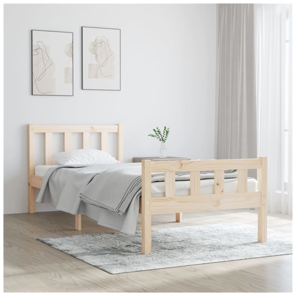 Bed Frame Solid Wood 75x190 cm to 200 x 200 cm