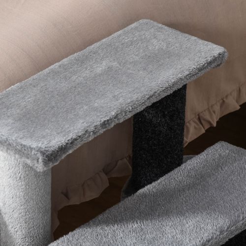 PawHut Pet Stairs with 3-step Stair, Scratching Posts, Platforms, Toy Ball