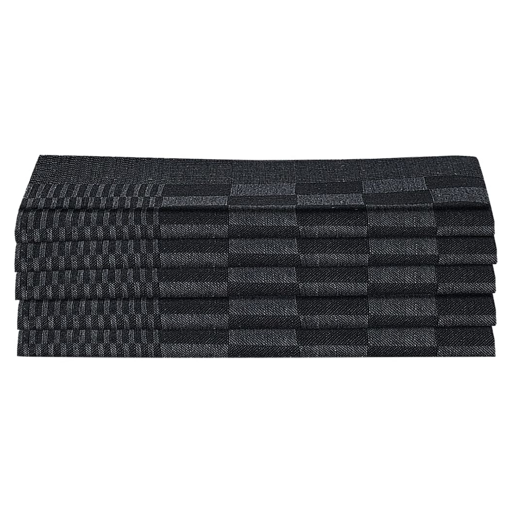 vidaXL 10 Piece Towel Set Black and Grey Cotton