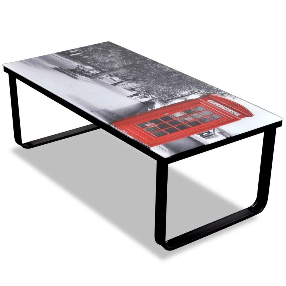 vidaXL Coffee Table with Glass Top Rectangular