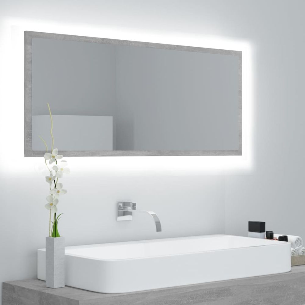 LED Bathroom Mirror White 100x8.5x37 cm Acrylic