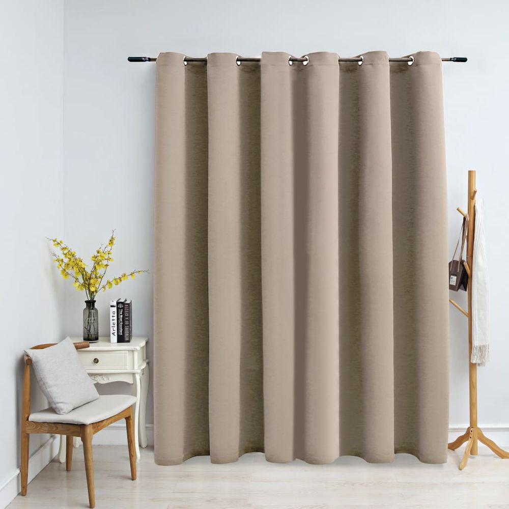 Blackout Curtain with Metal Rings Black 290x245 cm