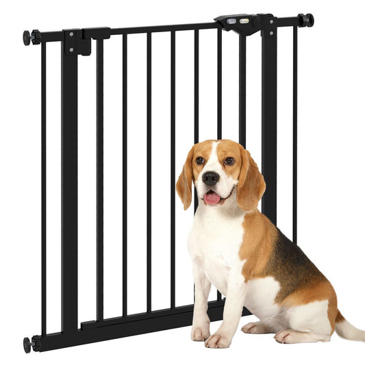 PawHut Adjustable Safety Gate w/ 1 Extensions and Four Adjustable Screws, Black