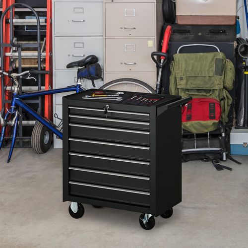 DURHAND Roller Tool Storage Chest Box Garage Workshop 7 Drawers