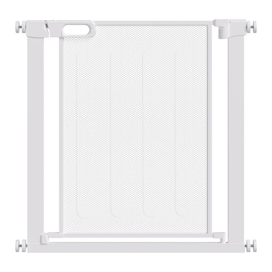 Pressure Fit Safety Gate for Stairs w/ Auto Close 75-82 cm - White Pawhut