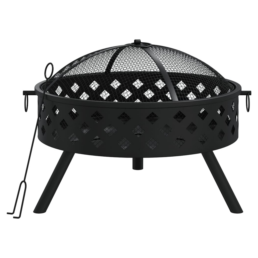 Fire Pit with Poker 58 cm XXL Steel