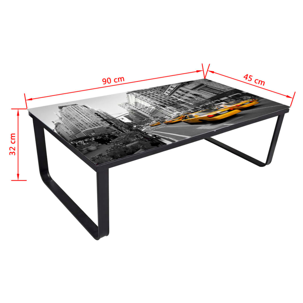 vidaXL Coffee Table with Glass Top Rectangular