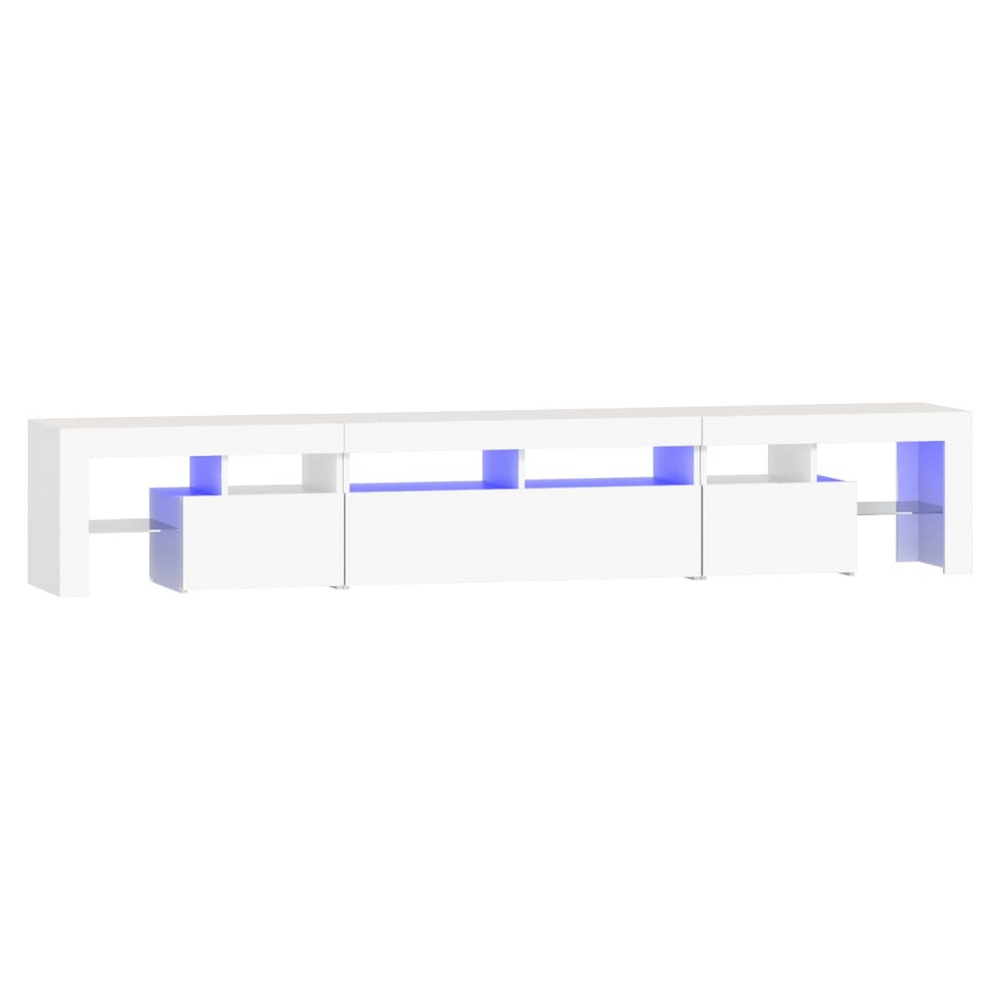 vidaXL TV Cabinet with LED Lights White 230x36.5x40 cm