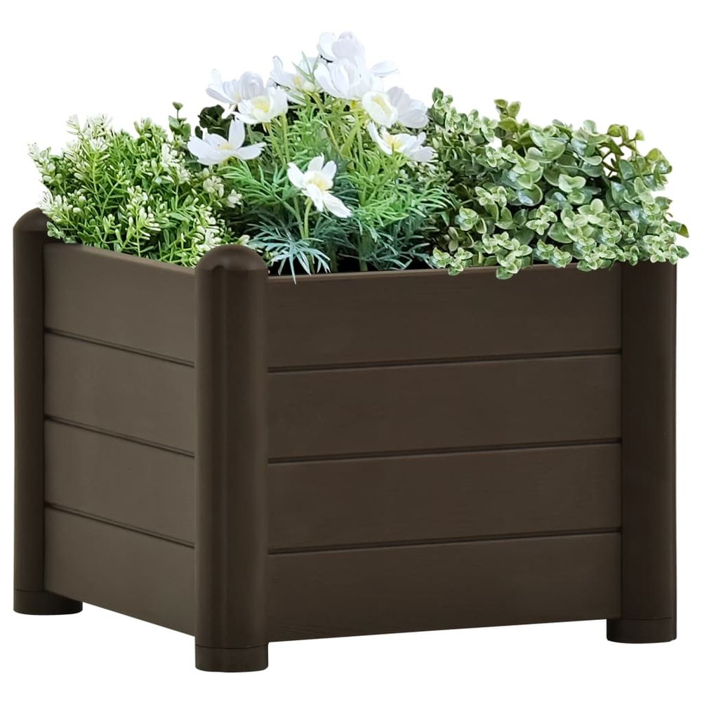 Garden Raised Bed PP Stone Grey 43x43x35 cm