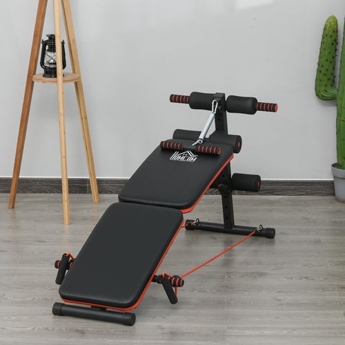 Foldable Sit Up Bench Core Workout for Home Gym Black HOMCOM