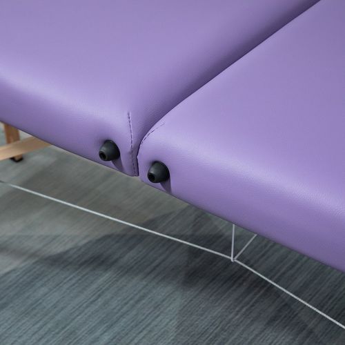 Portable Massage Bed Folding Spa Beauty Massage Table with 2 Sections Purple