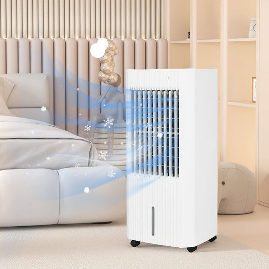 HOMCOM 3-In-1 Air Cooler for Home Office, with Oscillation, Ice Packs, Wheels