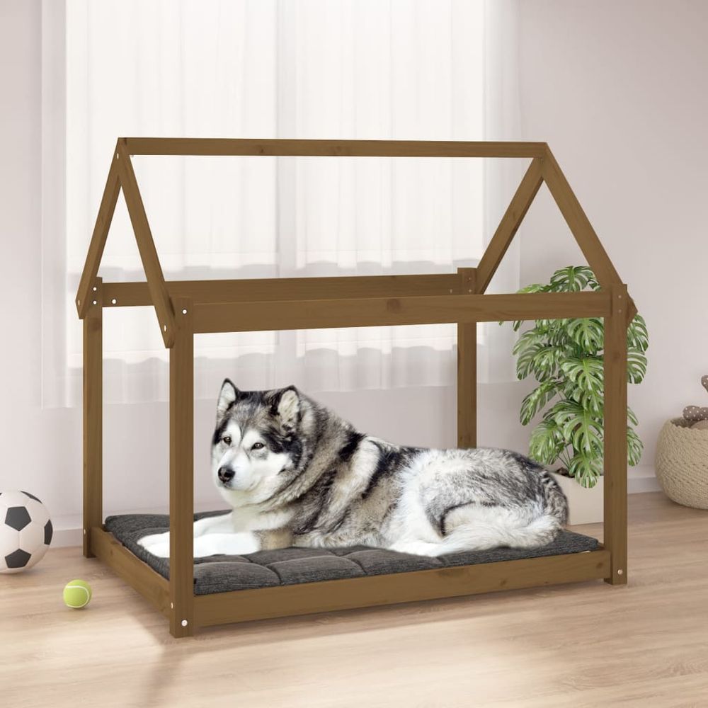 Dog Bed 61x50x70 cm Solid Wood Pine