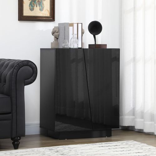 High Gloss Storage Cabinet for Bedroom Living Room Dining Room Black