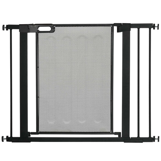 Pressure Fit Safety Gate for Doors Dog Gate Auto Close, 75-103 cm Black PawHut