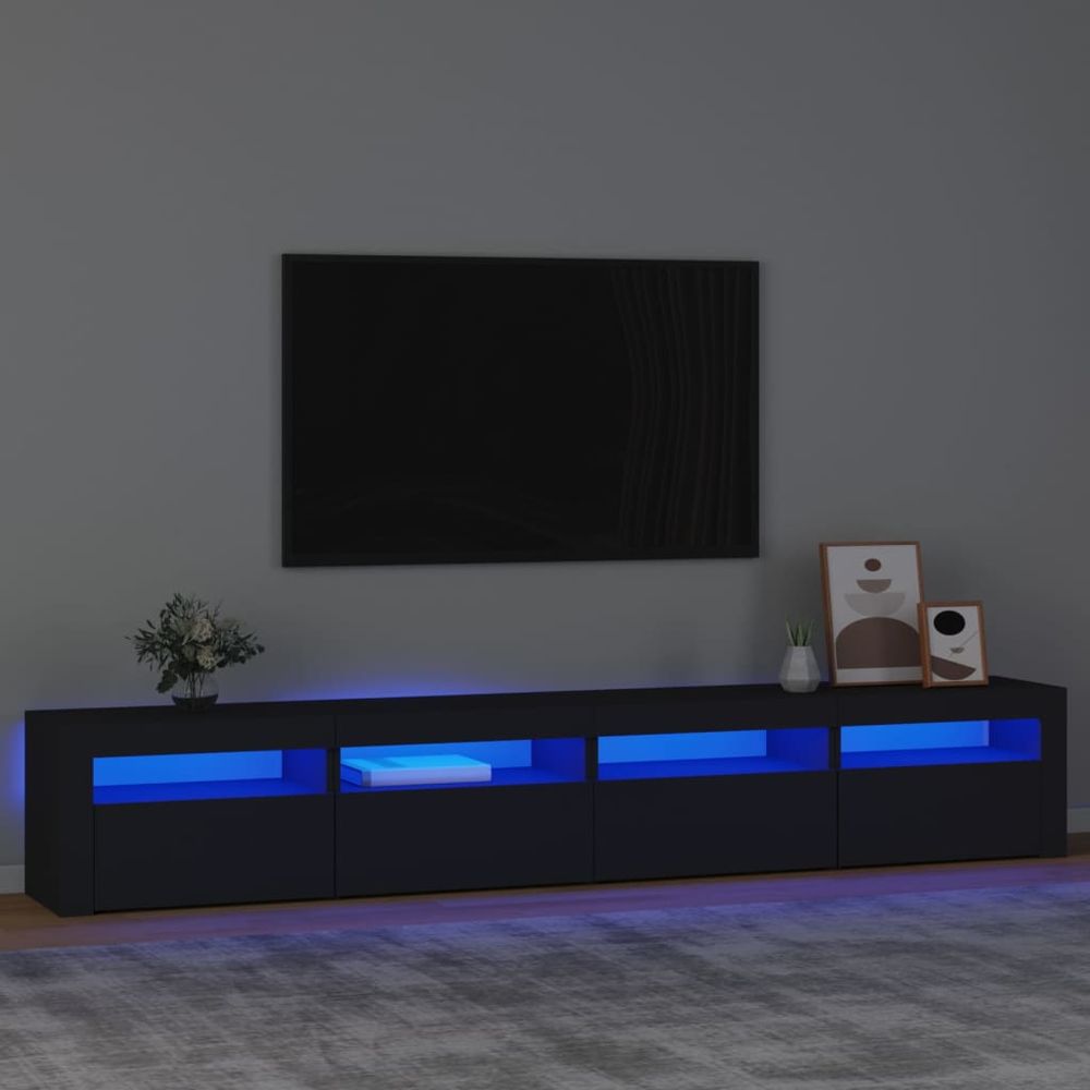 TV Cabinet with LED Lights White 270x35x40 cm