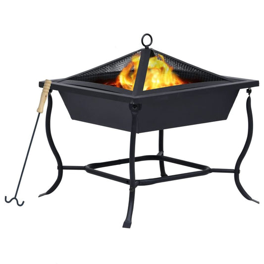 Fire Pit Black 45x45x45 cm Steel