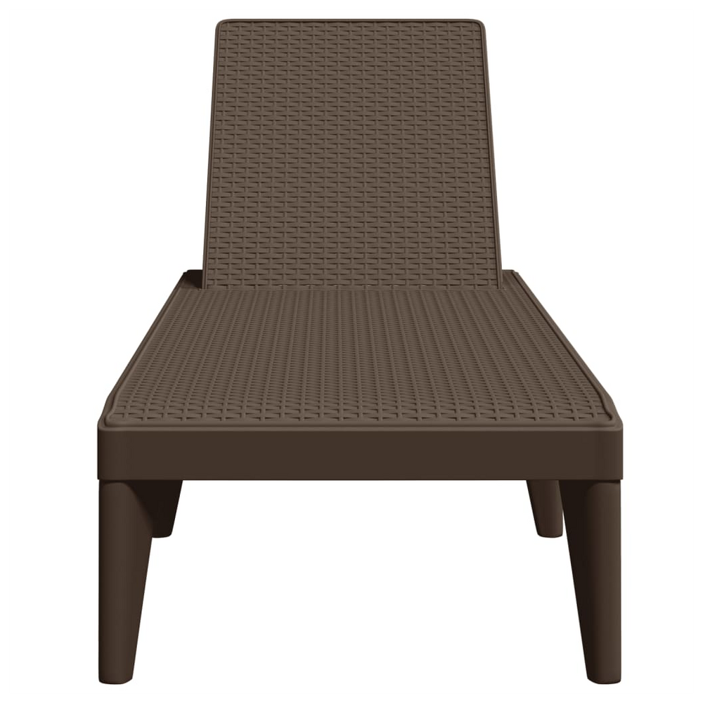 vidaXL Sun Lounger Brown 186x60x29 cm PP