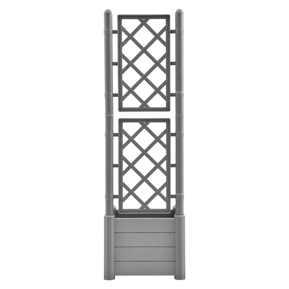 Garden Planter with Trellis 43x43x142 cm PP Stone Grey