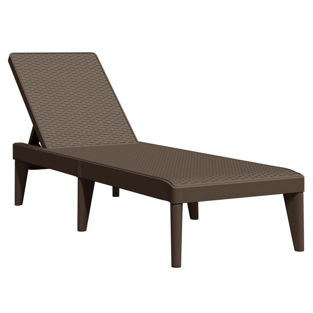 vidaXL Sun Lounger Brown 186x60x29 cm PP