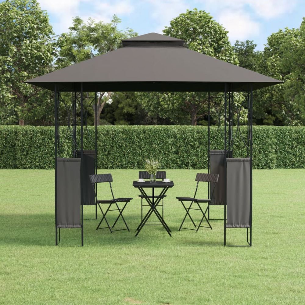 Gazebo with Roof Anthracite 300x300x270 cm Steel