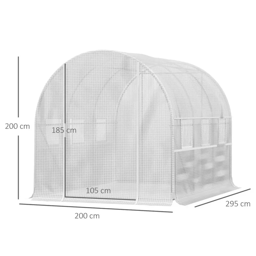 Large Outside Backyard Plant Greenhouse Hot House w/ Zippered Doors White