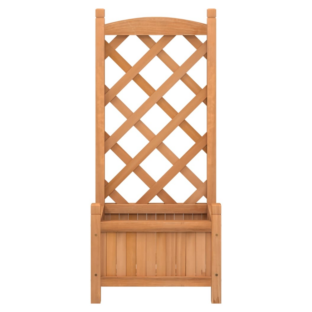 vidaXL Planter with Trellis Brown Solid Wood Fir